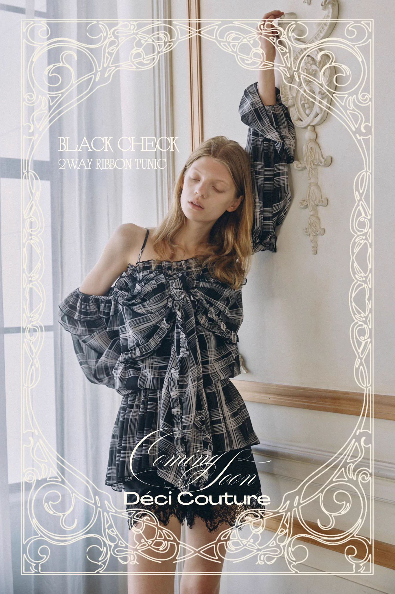deci couture デシクチュール2WAYRIBBON TUNIC 2Way Ribbon Tunic【DOT