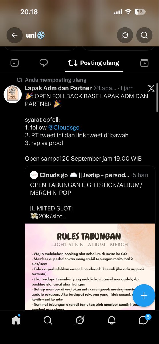 hiimyun's tweet photo. @LapakAdmSBT @Cloudsgo_ Done kakk https://t.co/f7qm88FlFy