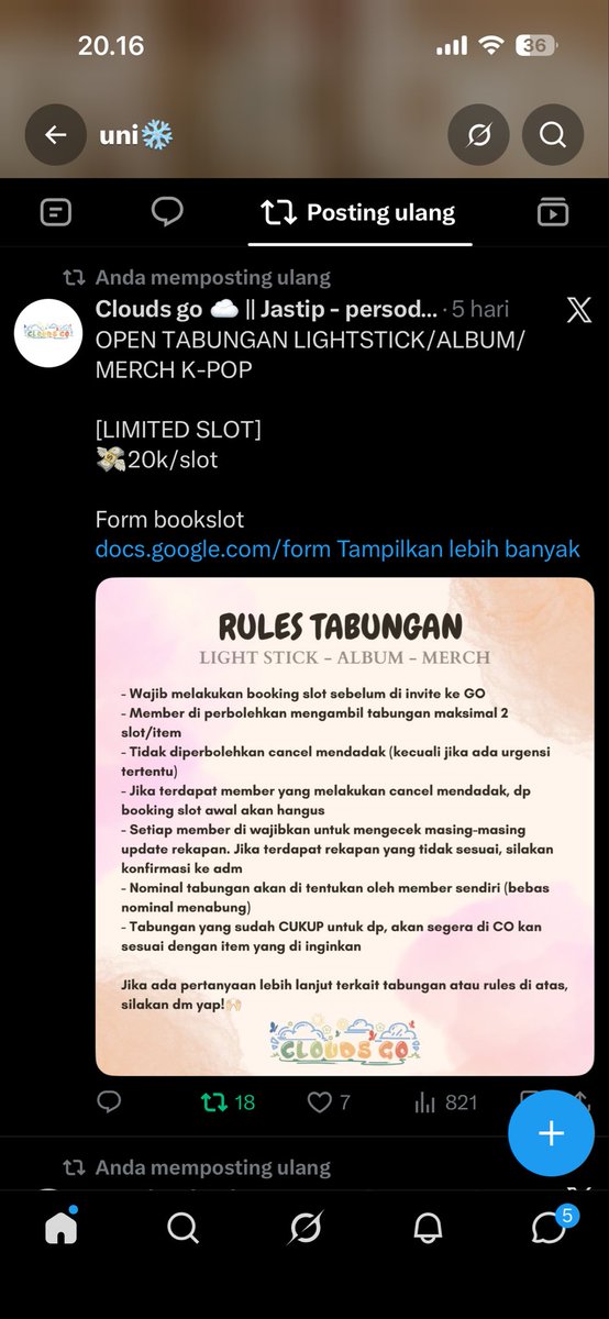 hiimyun's tweet photo. @LapakAdmSBT @Cloudsgo_ Done kakk https://t.co/f7qm88FlFy