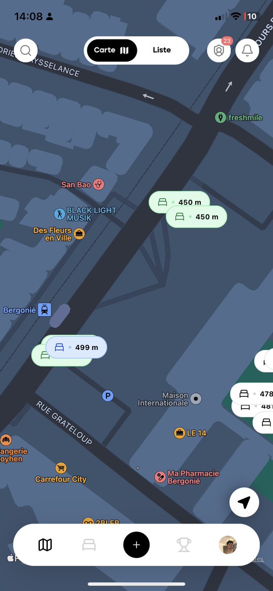 labenchmap's tweet photo. YOO NOUVELLE MAJ (IOS &amp; ANDROID)

🗺️ Amélioration de la map et des marqueurs de bancs (vert quand déjà benché, bleu quand c’est benché par vous)
👤 Nouvelle page profil 
🏆 Amélioration du leaderboard
😂 Ajout de nouvelles réactions dans le feed
🐛 Plusieurs bugs fixés https://t.co/UINhLBCzsM