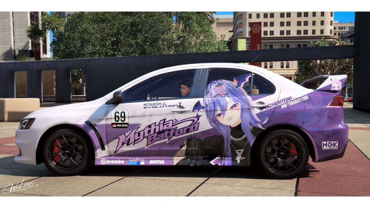 WRD_135's tweet photo. @Vin_Soreny @MythiaVTuber I love her character design and the color fits perfectly to the car <3 https://t.co/B3dNh5xt7m