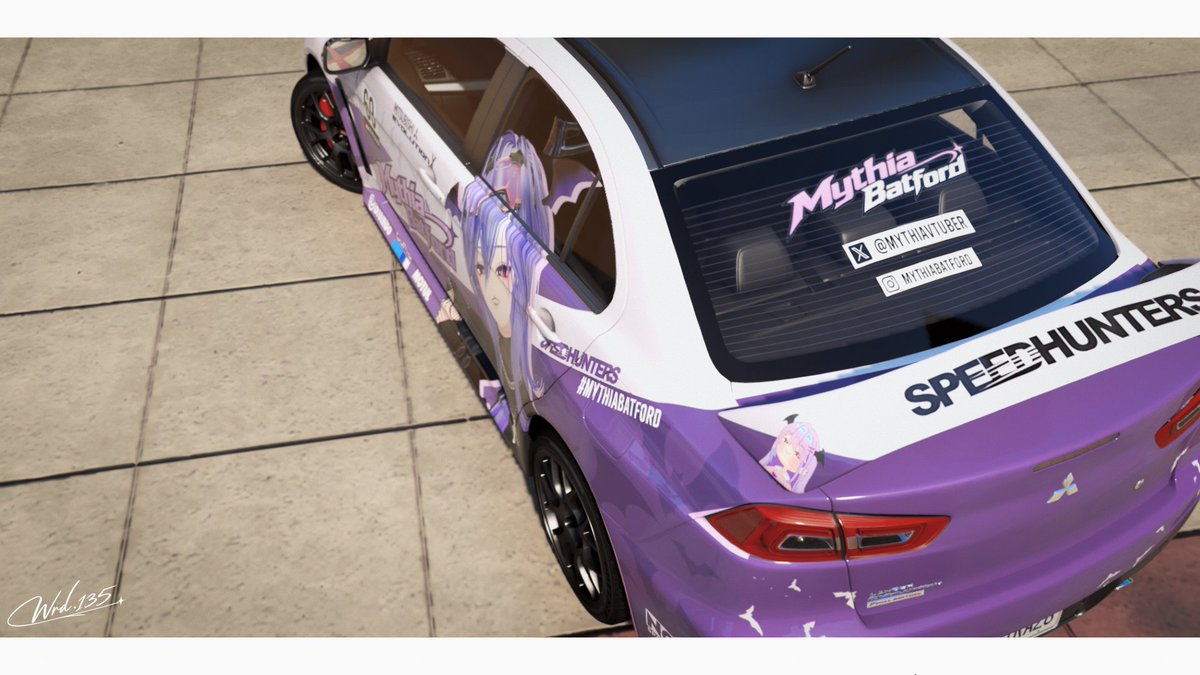 WRD_135's tweet photo. @Vin_Soreny @MythiaVTuber I love her character design and the color fits perfectly to the car <3 https://t.co/B3dNh5xt7m