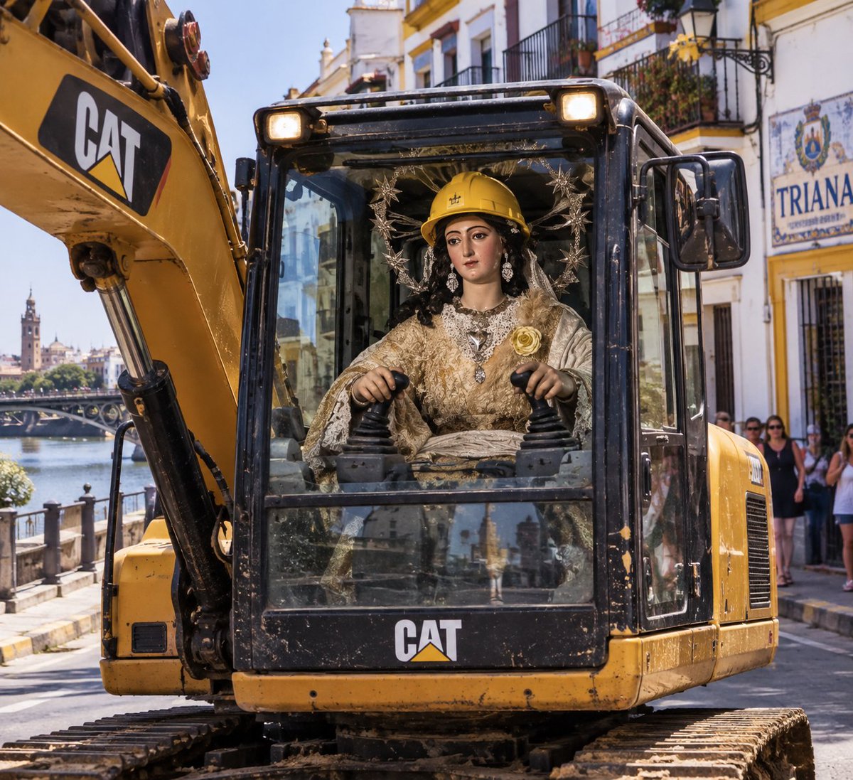 PrinTriana's tweet photo. Que bonita hoy La pastora de triana paseando por su barrio!!! https://t.co/9ihV7cShRi