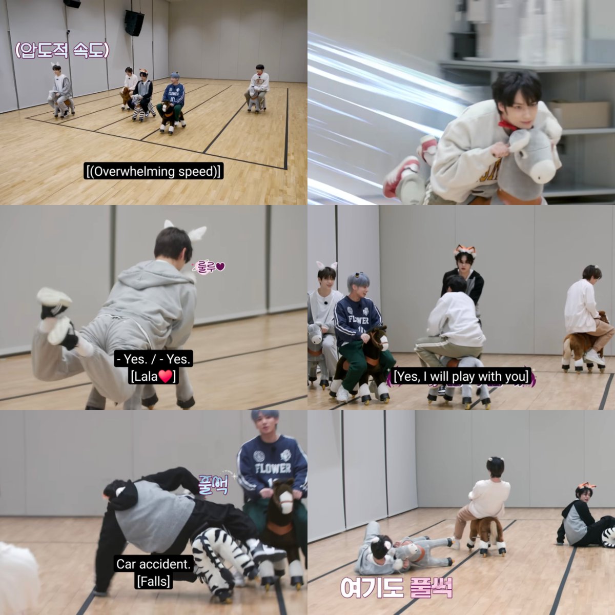 starrytubatu's tweet photo. to do staff: "seventeen can we please borrow your dance practice room?"

seventeen: "of course! what's it for?"

to do staff: "cutie horse racing" https://t.co/yJ7ZMD4dlB