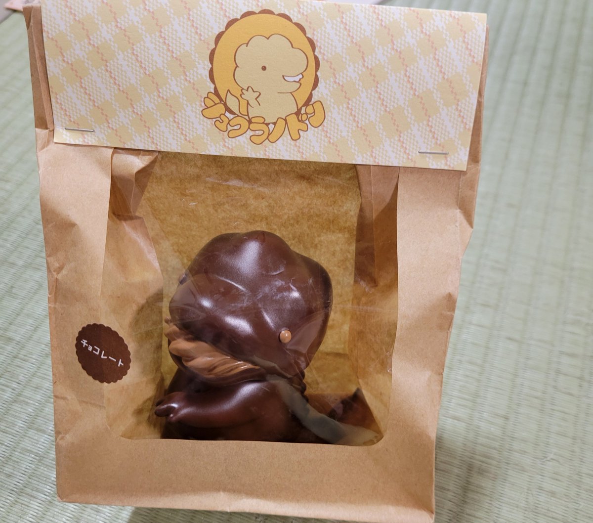 BarucaRole's tweet photo. ちーふ様(@chief_sofvi)のお店にいたとっても可愛いシュクラノドンちゃん達！袋の中にいたチョコの子と目があって即決(*´▽｀*)✨✨。

小さなサイズを買おうと決めて来店したのに大きな子を買っちゃいました！その後、ちっちゃな子も諦めきれずUターンw。2人ともようこそ🤎
#TOKYOハンドメイド祭 https://t.co/lkUuJUYX33
