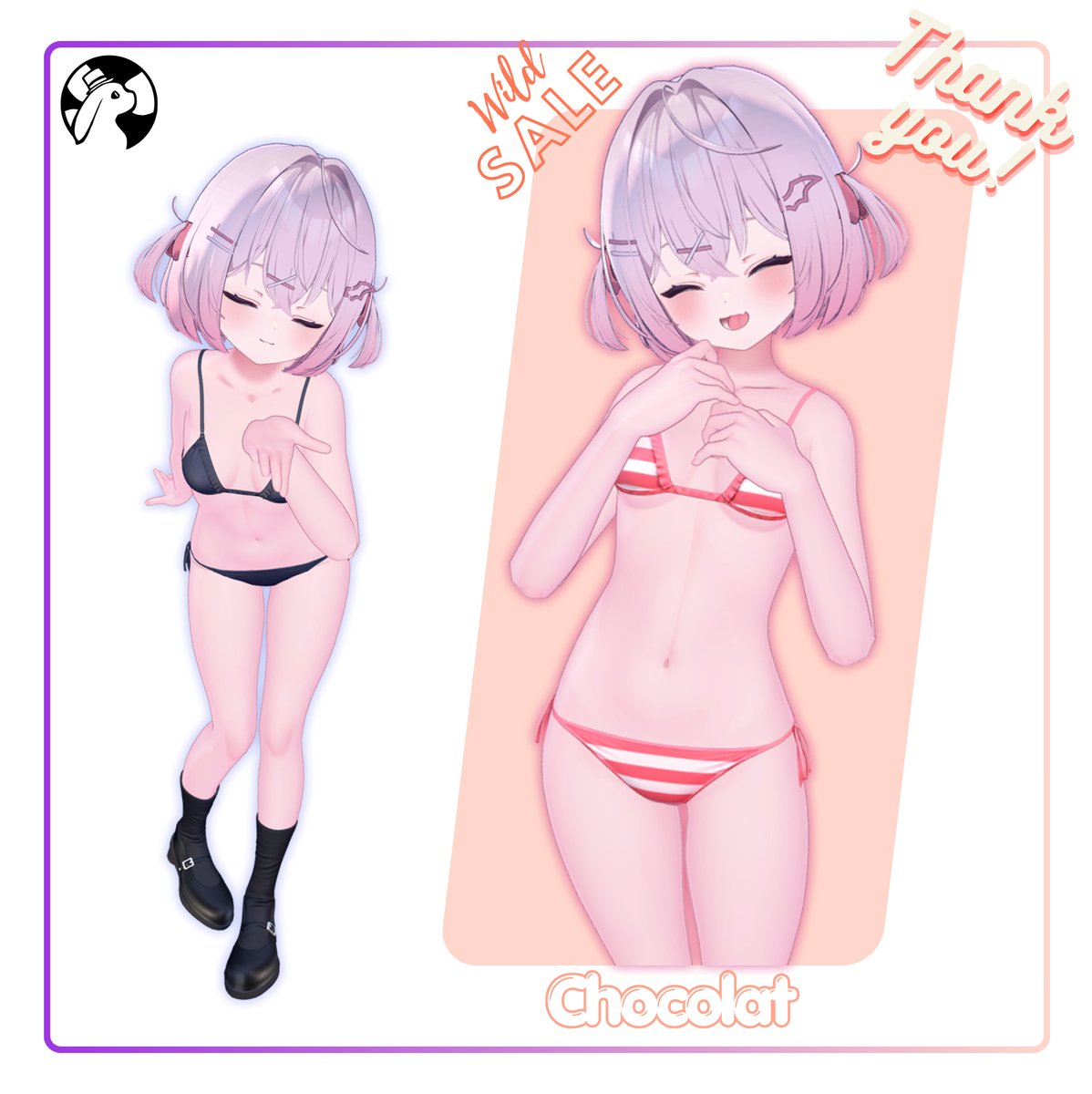 WonderLandAx's tweet photo. 🩷 新作衣装リリース！✨

🎀「Pony Bikini」登場！

💕 VRChatアバター向けのキュートなビキニ衣装です！ 🎀

🩷 BOOTHにて9種類のアバターに対応しています！
🔗 https://t.co/CbJ9zpbHbM

#VRChat #BoothPM https://t.co/Ou0POKVrkt