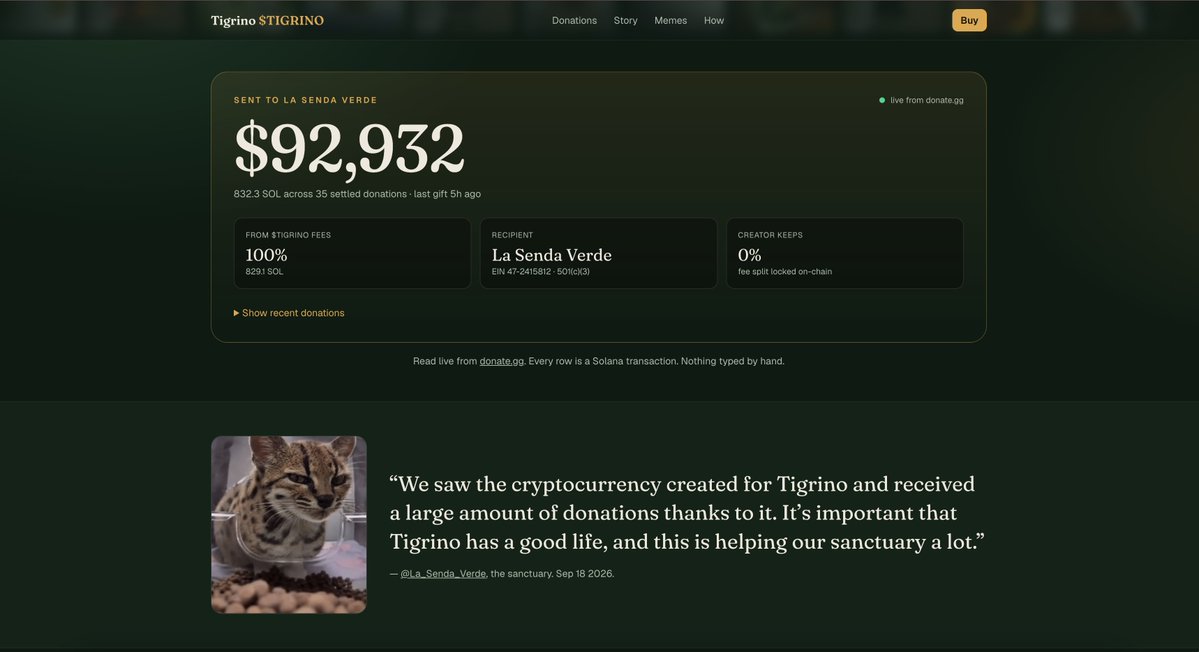 0xstanczyk's tweet photo. The new $TIGRINO website is live : live donation counter straight from https://t.co/uXDsFxwRVa + the full story of the cat : 

https://t.co/lFfOnPCfFa

91ryaCo5yGpYZM3bs6GUPs97VWJQj7RozBmqPULgpump https://t.co/xqVzSSJF1d