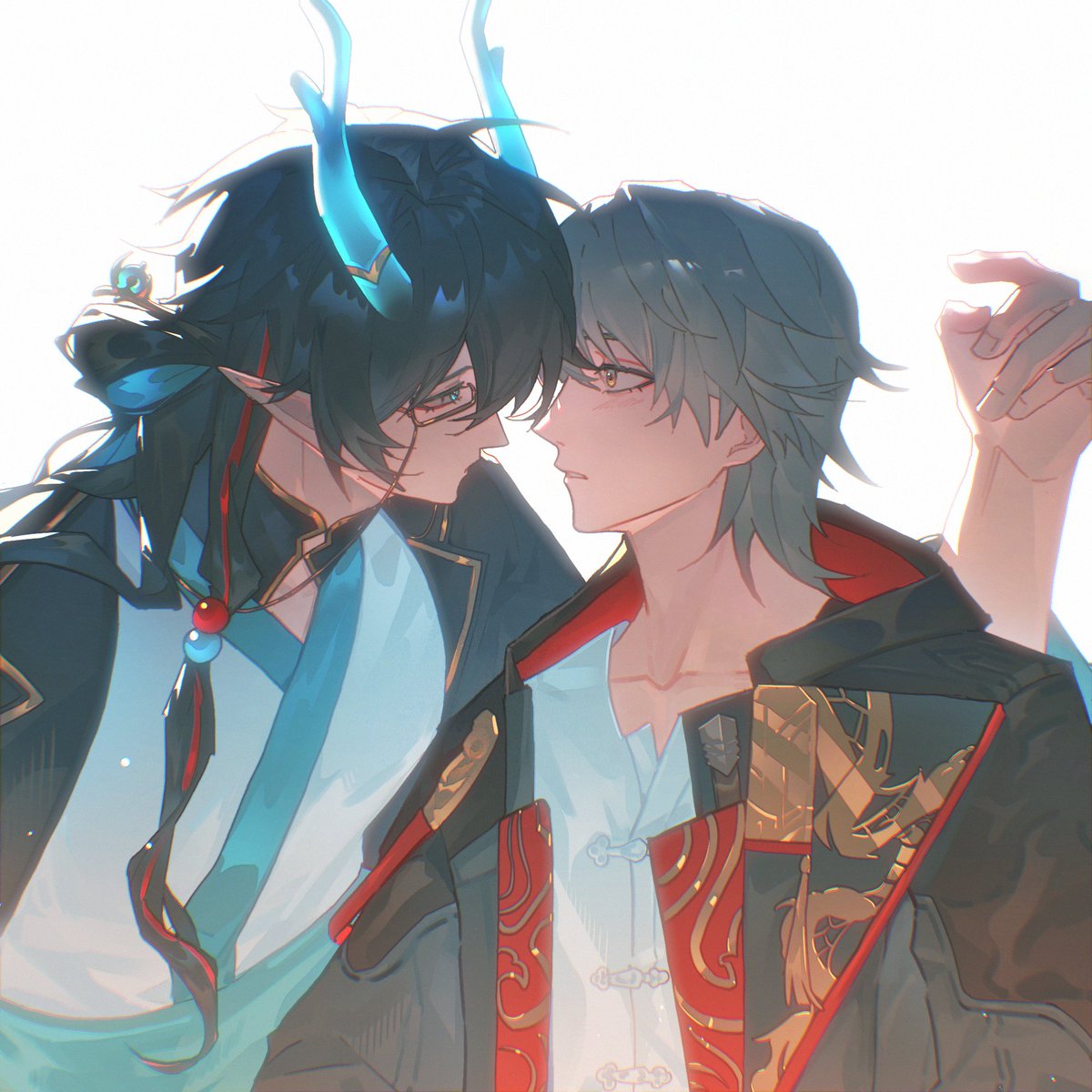 feiyu73's tweet photo. #dancae #丹穹
丹恒老师？

let's kiss kiss~

好喜欢这种你可以躲但你不想躲的氛围 https://t.co/mod2bvEW1o