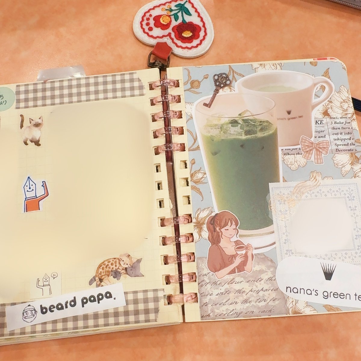 rcrcrc1114's tweet photo. ナナズ行ったときのトレイマットの抹茶ラテのグリーンがきれいだったので🥰
(飲んだのはほうじ茶)

#ロルバーン #手帳デコ #手帳タイム https://t.co/meIe4e9MpW