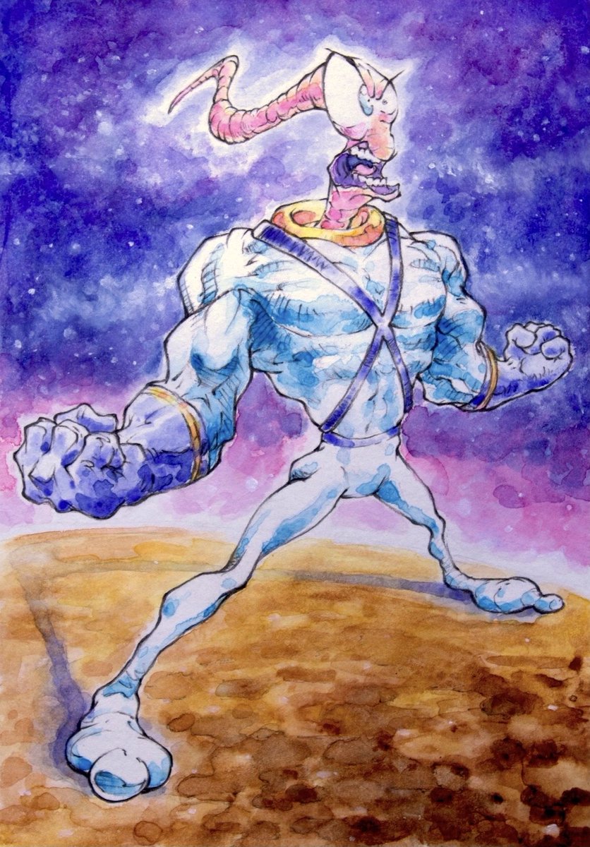 CalebCo13's tweet photo. EARTH WORM JIM ANIMATION- and a pencil and watercolor. https://t.co/nEsgAUjpuc