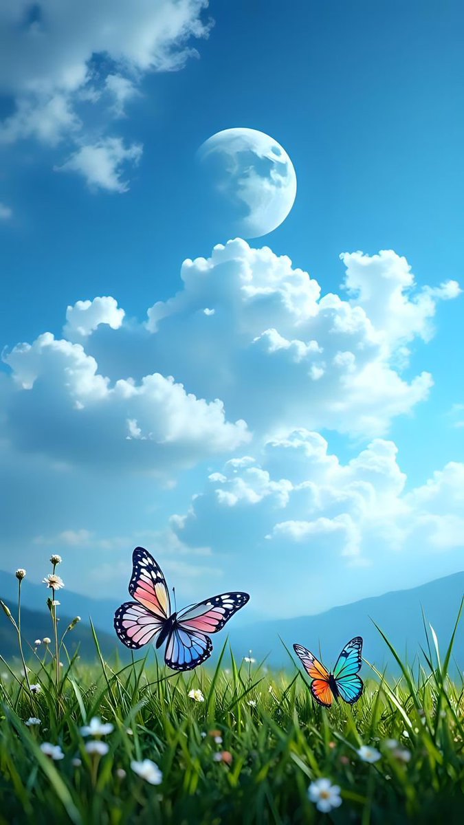 NatureDailyHQ's tweet photo. Where the moon meets the meadow. 🌙🦋 https://t.co/h2n5soNJdt