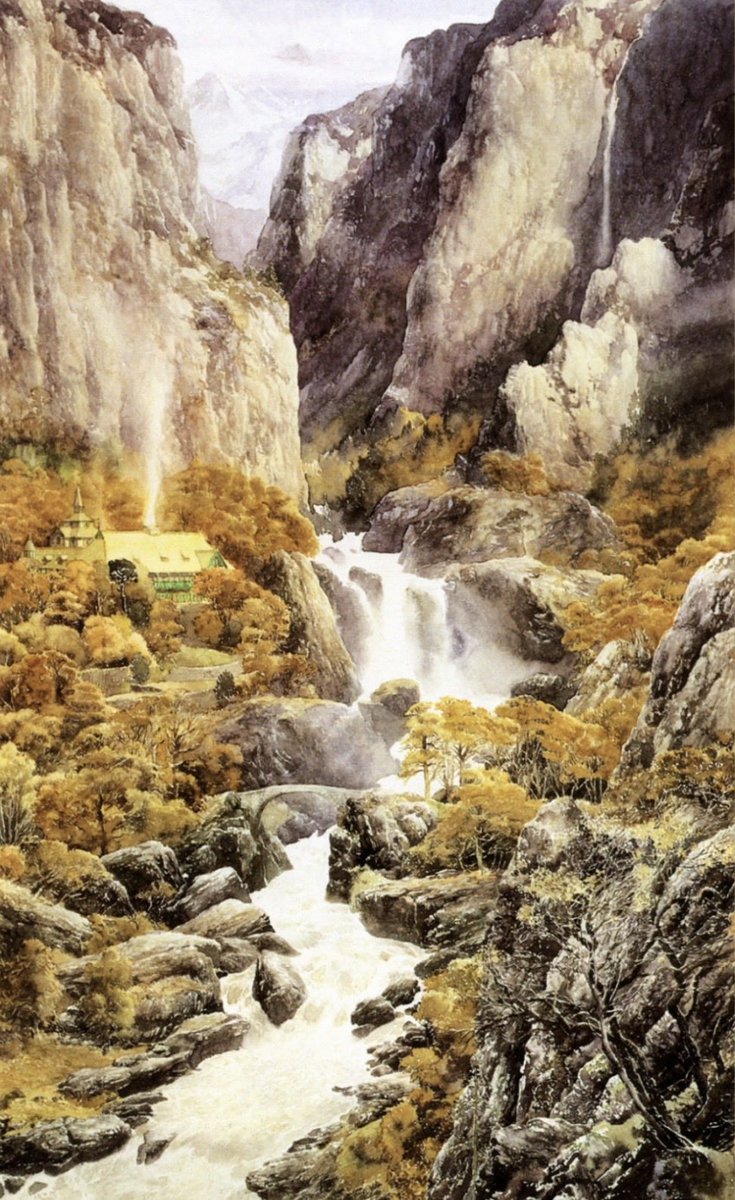 TitaniasRealm's tweet photo. "September came in with golden days and silver nights."

- J.R.R. Tolkien, The Return of the King

🎨 Alan Lee https://t.co/nPNm1WUCeN
