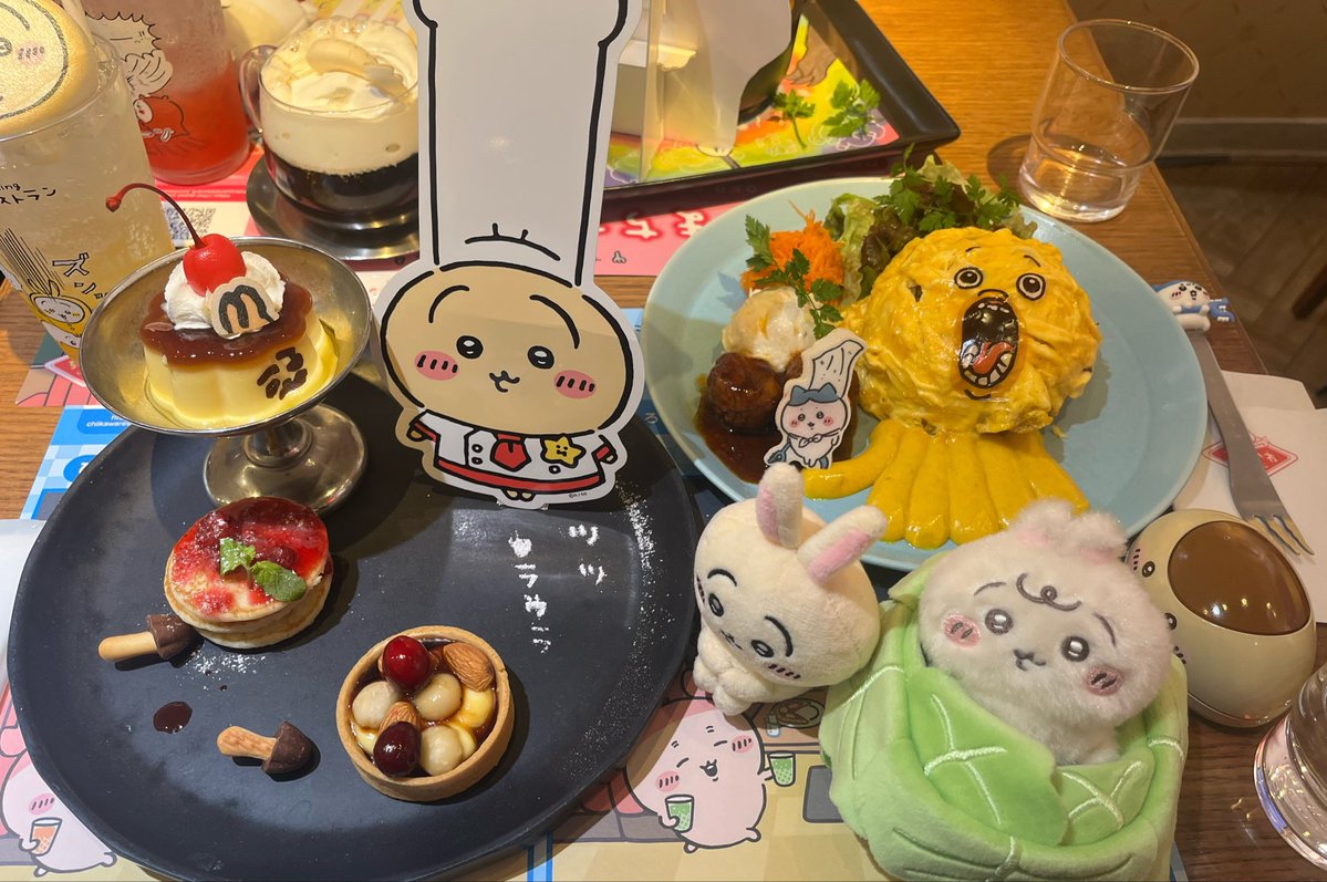GG14NE's tweet photo. ちいかわレストランいってきたー！写真のセンス無さすぎる https://t.co/Rjm90jrnlV