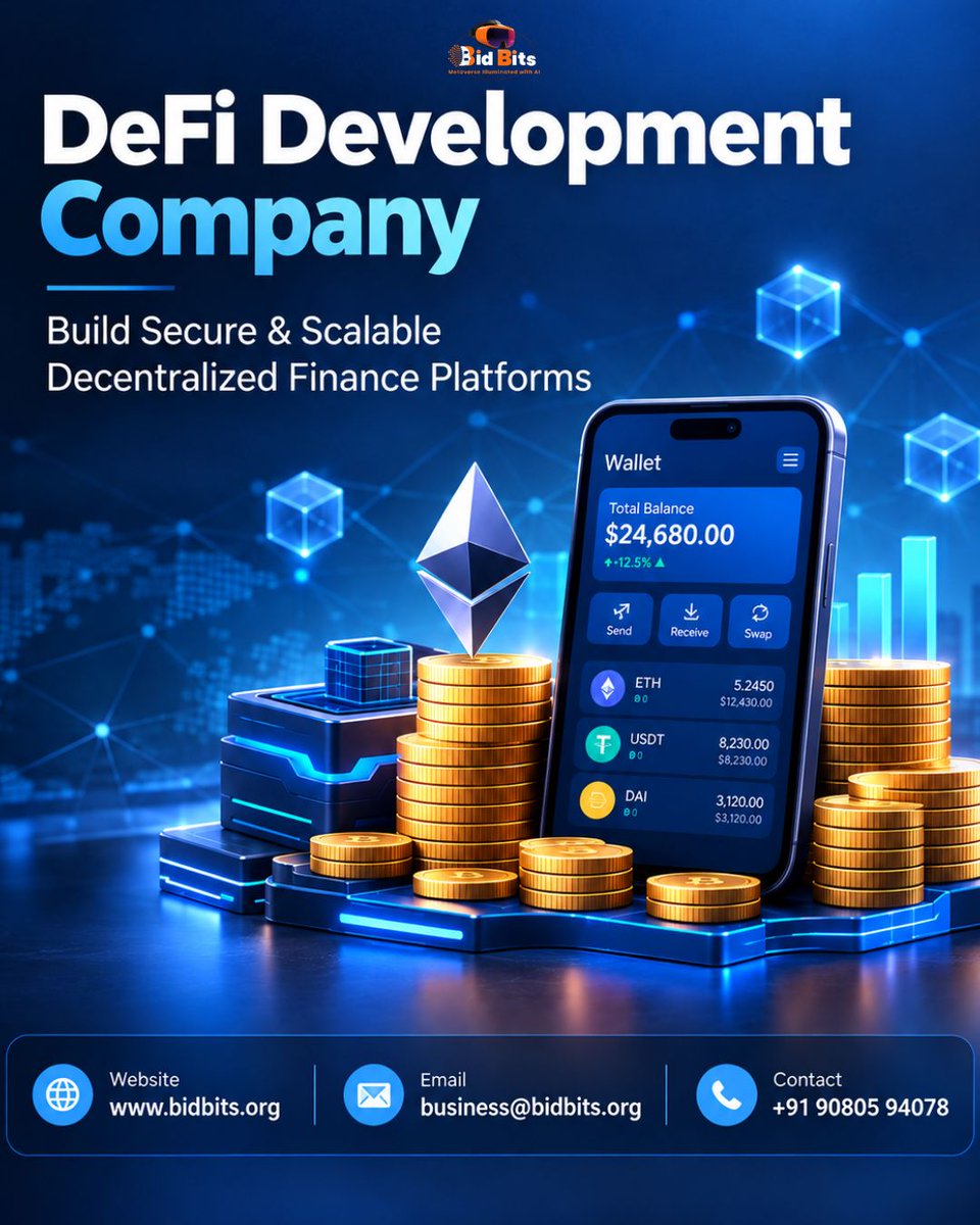 bid_bits's tweet photo. We develop DeFi platforms by developing the underlying logic that connects business rules with blockchain execution.
To Know More: https://t.co/O7i0PPIXJ3
#DeFiDevelopment #DeFiDevelopmentCompany #DeFiDevelopmentServices #DeFiPlatformDevelopment #DecentralizedFinance #DeFi https://t.co/dsmtzqpOjG