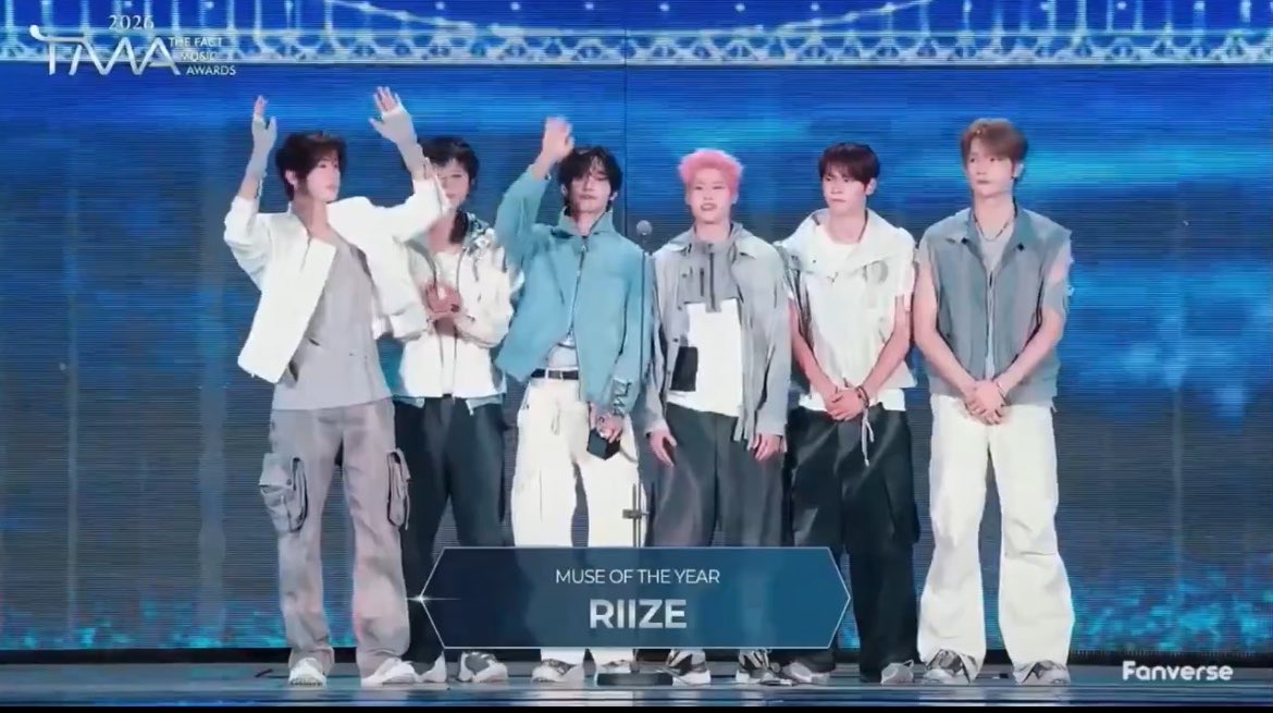 Project4RIIZE's tweet photo. CONGRATULATIONS @RIIZE_official FOR WINNING “MUSE OF THE YEAR(DAESANG” AT 2026 TMA!!! 😭😭😭😭😭😭😭

#2026TMA #TMAxRIIZE @thefact_TMA 
#RIIZE #라이즈 https://t.co/7uGQeVzxt3
