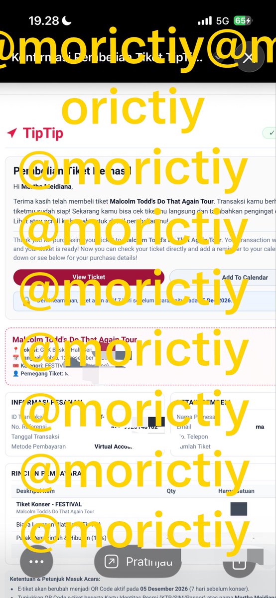 morictiy's tweet photo. wts tiket malcolm todd punya pribadi ada 4 tix festival standing (nama pembeli sama kaya ktp) 877k sudah net pertix no nego #zonauang https://t.co/F3cGJhRADI