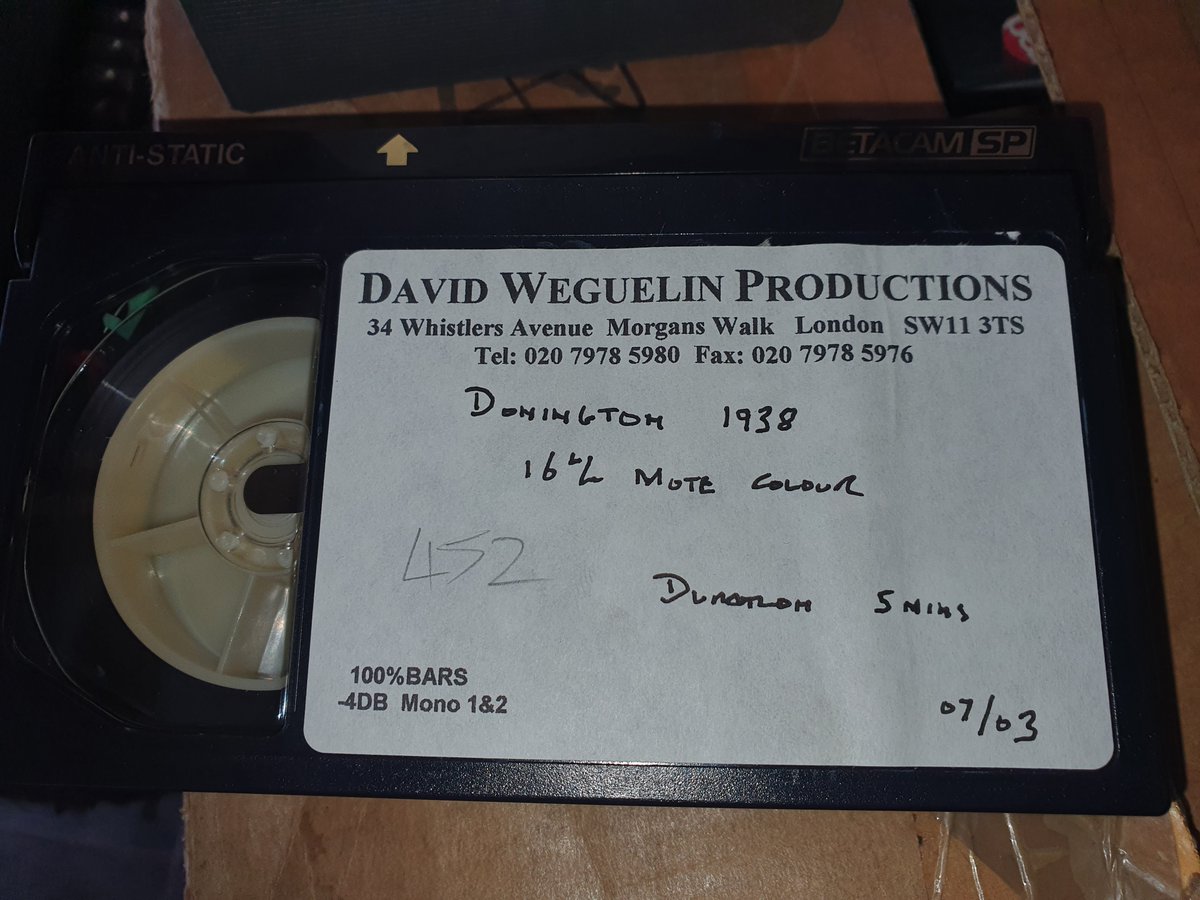 tyrrell005's tweet photo. Rather pleased to have re-found this old videotape recorded for me by my late friend David Weguelin. It's a transfer of my colour film of the 1938 Donington Grand Prix. #doningtongrandprix @mercedesbenz #autounion 
@rwilliams1947 @nickmasondrums https://t.co/lEH8nT0FVC