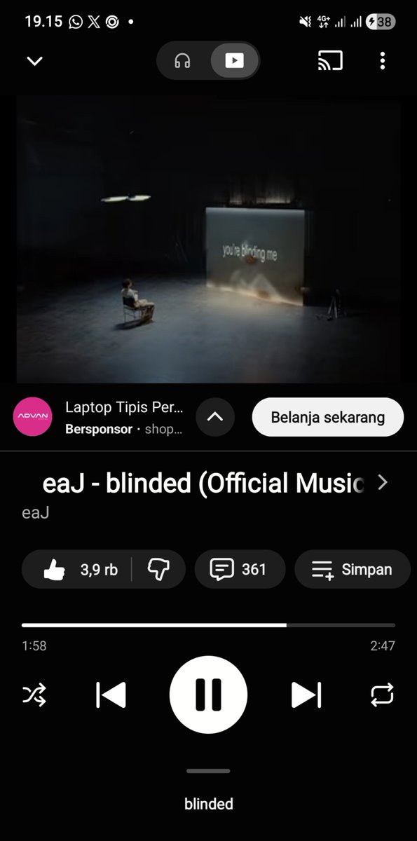 Addifryeo's tweet photo. Baru sempet join
Sekarang klo mau dengerin lagu atau fangirling bisanya klo malam mau tidur, tp demi ngab eaJ, pulang kerja mampir jajan gas streaming, 
eaJ comeback gw ikutan comeback 
#MyColorForBlinded 
#eaJBlinded https://t.co/Vm8CNz9R3C