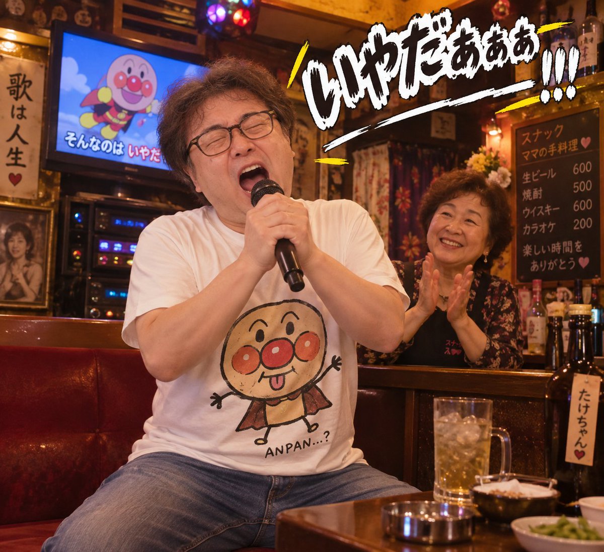 ishitake1018's tweet photo. 最近暇あればチャッピーで遊んでる🥺

今までに何人の人が見たことあるかな？滅多に歌わないカラオケを歌った時の姿🎤

アンパンマンのマーチで「そんなのはいやだ」って歌詞の「いやだ」の部分だけ本域で歌う？叫ぶ？姿です

滅多に歌わないけどこれが通常運転 https://t.co/S2ESL5oLHz