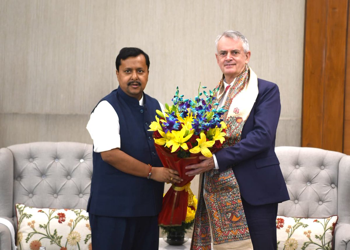 NitinNabin's tweet photo. Met H.E. Christopher Cooter, High Commissioner of Canada to India, at BJP HQ.

I briefed him on the BJP’s grassroots organisation and the ongoing SevaSankalpAbhiyan.

We also discussed the positive momentum in India–Canada relations. He shared perspectives on opportunities for greater cooperation in skilled workforce mobility, mining and energy, education and critical minerals, as well as the recent exchanges of official and sectoral delegations.

We agreed on the importance of further strengthening political, economic and people-to-people ties between our two countries.
