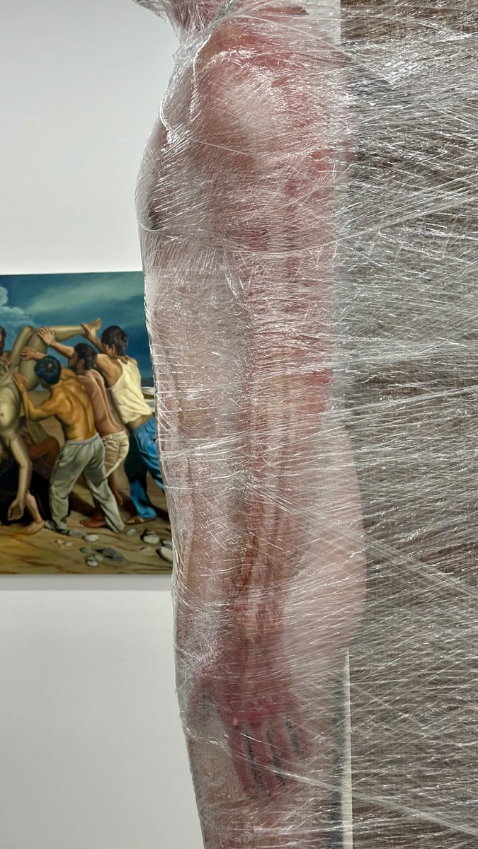 petercagenyc's tweet photo. I know I'm just an object, but at least I get to be on display 😇

My new artwork Punishment Post (collab with Nicholas Knight) is one view in Brooklyn until Nov 1, and someone will be wrapped to it each Saturday, 4-5:30pm. Come check it out, or ignore it if you want, it's just an object anyway 🥴

𝑷𝒖𝒏𝒊𝒔𝒉𝒎𝒆𝒏𝒕 𝑷𝒐𝒔𝒕, 2026
by Peter Cage and Nicholas Knight

on view in:

𝑻𝒉𝒆 𝑻𝒐𝒘𝒆𝒓
Art show curated by Adam Liam Rose

OyG Projects Gallery
363 3rd Ave.
Brooklyn, NY 11215
@oygprojects 

On view through Nov 1
Open hours, Sat & Sun, 1–6pm

Performances each Sat, 4–5:30pm