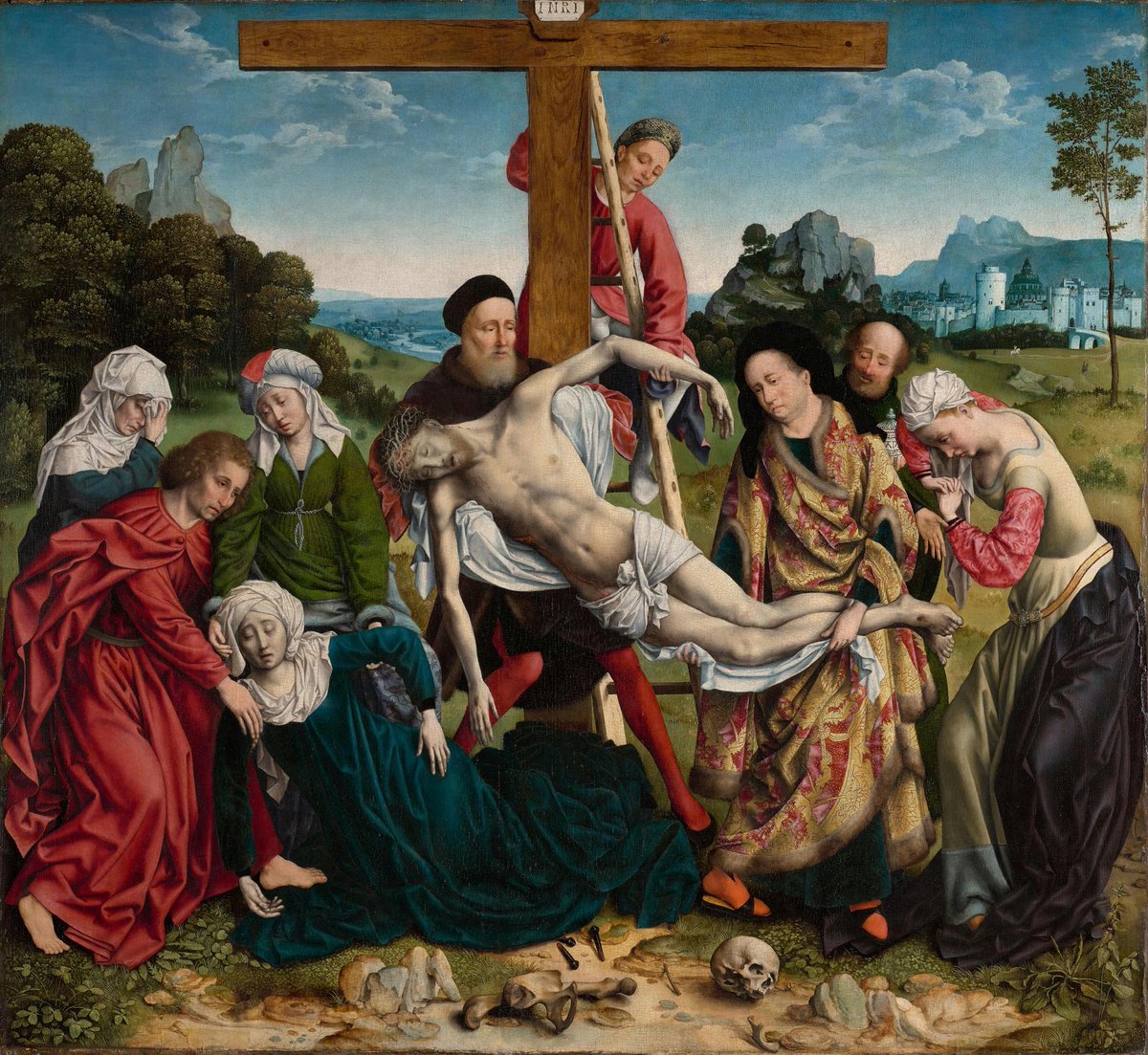 conno2856's tweet photo. Joos van Cleve, Netherlandish. Painting- The Descent from the Cross. 1517-20. https://t.co/TBtDSYlPNZ