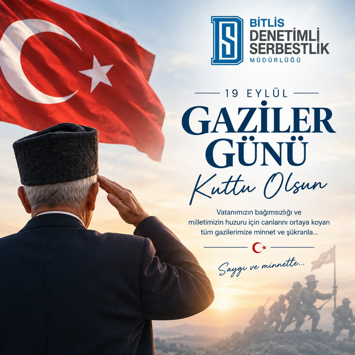 BitlisDSM's tweet photo. Vatanımızın bağımsızlığı ve milletimizin birlik ve beraberliği uğruna fedakârlık gösteren gazilerimizi saygı, minnet ve şükranla anıyoruz.
Başta Gazi Mustafa Kemal Atatürk olmak üzere ebediyete irtihal eden gazilerimizi rahmetle, hayatta olan gazilerimizi saygıyla yâd ediyoruz. https://t.co/ISiPbeUyNr