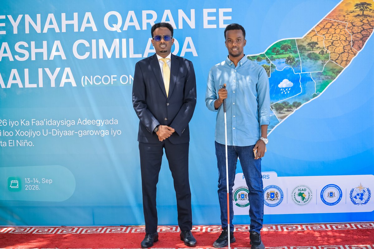 Abdirachiid's tweet photo. Honored to meet #Abdirahman and @naciimo20 during NCOF 2026, where Somalia’s Deyr, climate outlook and El Niño impacts were discussed.
Forecasts must trigger action. Early warnings must reach communities, decisions must come early, and climate information must protect lives. https://t.co/XAlzjEXKJt