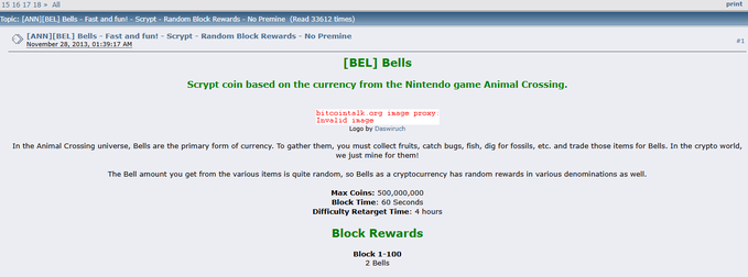mintA4ther's tweet photo. Okay this could actually be GIGA, and it hasn't been done like this yet.
Before DOGE, there was BEL. Everyone knows BillyM2K as the co-creator of Dogecoin. In November 2013, Billy created Bellscoin BEL.
Described at the time as a “Scrypt coin based on the currency from the Nintendo game Animal Crossing.” Roughly 8 days later, Dogecoin launched.
The tweet below literally shows that.
Now it’s time to run BEL on pump paired directly with DOGE and using PAID we can send X Money to Billy. and finally run a Proper Bellscoin Project.
https://t.co/iXWSQDAuLK

https://t.co/U6fG1cCQ74