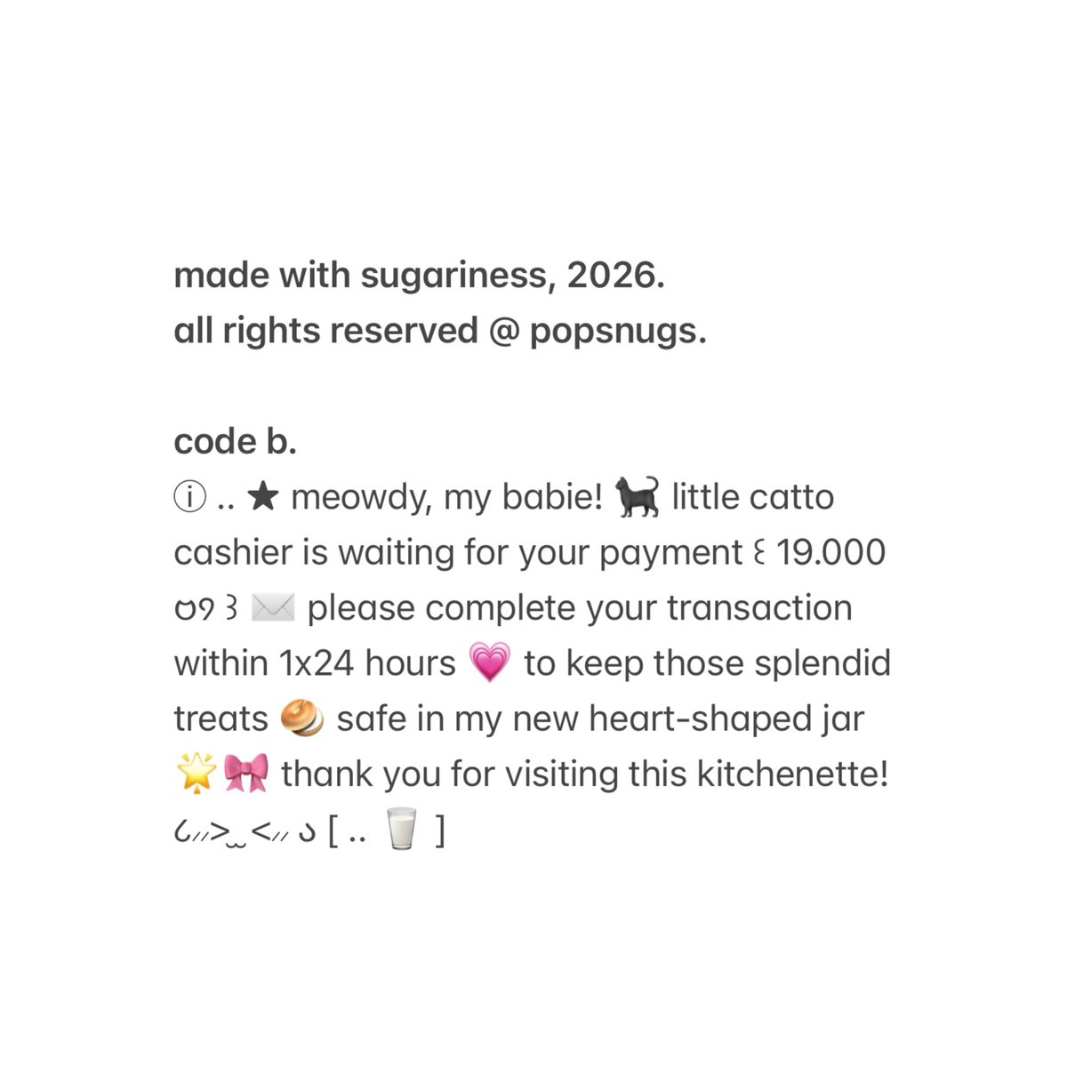 popsnugs's tweet photo. hi.. a repost is very-berry needed ☆ ready stock ☆ across the heartfelt menu card, these payment wording awaits a new amiable keeper for the modest sum of 5.000 a piece! ready to toddle home in eager smallish paws. available qris payment (%% side note.. #zonauang) ♥︎ⓘ https://t.co/6Wbpd7gmrA