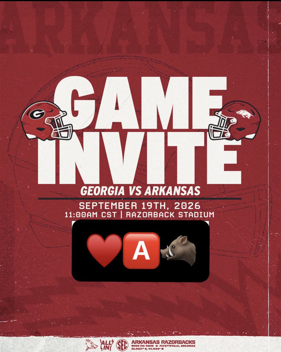 rj4mcintosh's tweet photo. First game day in Fayetteville to watch Arkansas vs. Georgia. Ready to take it all in &amp; experience the atmosphere! Appreciate the invite! #WPS 

@RazorbackFB https://t.co/SMt32Wwb8d