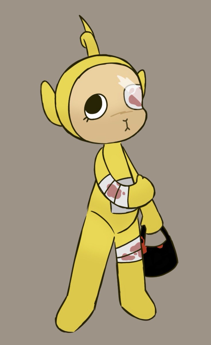 sobbersomewhere's tweet photo. survivor laa laa from my slendytubbies AU https://t.co/gbUZ4cCqQp