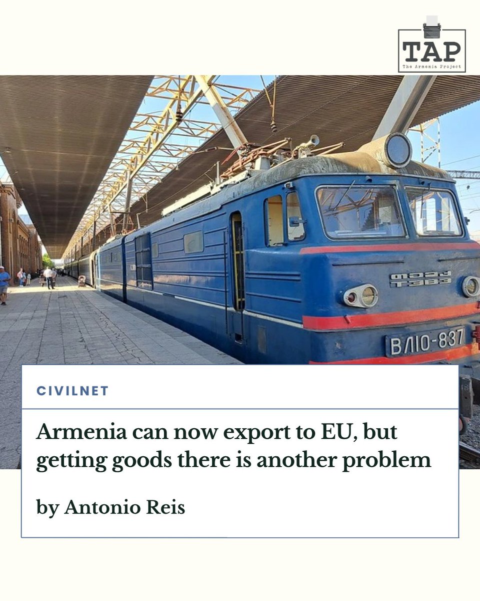 TAP_Armenia's tweet photo. TAP intern Antonio Reis explores the logistical barriers facing Armenian exporters, from closed borders and limited rail connections to the high cost of transporting perishable goods.

Read his latest story for @CivilNetTV - https://t.co/WFjrUWVbZV https://t.co/zgeJ1hu4Sq