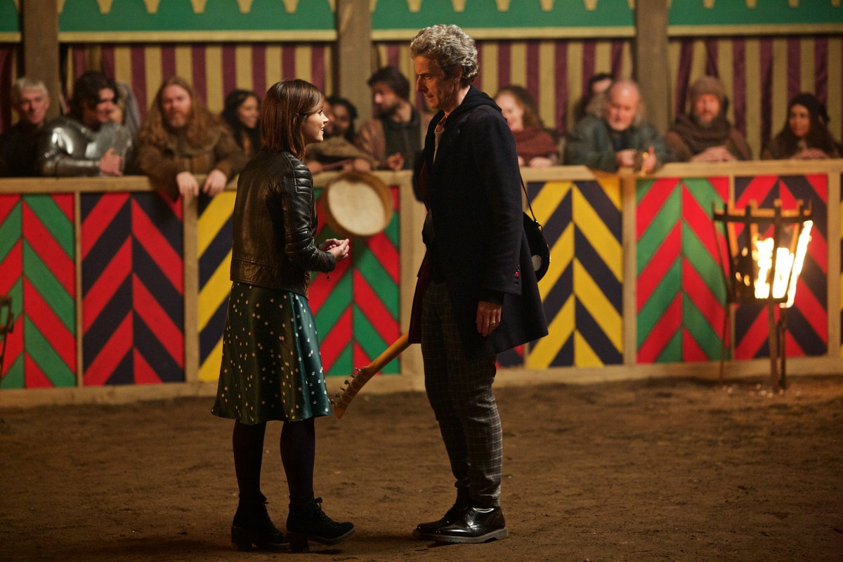 brinatello's tweet photo. #OTD (September 19, 2015): The #DoctorWho episode, #TheMagiciansApprentice, aired. #Missy (@MichelleGomez) and #ClaraOswald (@Jenna_Coleman_) find the #TwelfthDoctor (#PeterCapaldi) in Essex 1138AD and then face #Davros (#JulianBleach). https://t.co/nSjMDj1BcA