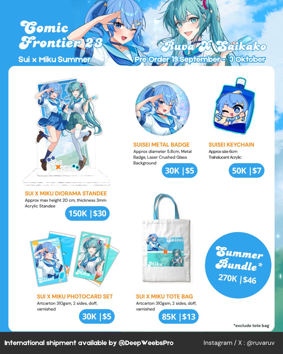 ruvaruv's tweet photo. 🦊Ruva CF23 Preorder is now open! [🧡+🔁 highly appreciated!]

📅 PO Period: September 19th - October 3rd
✨ Hololive EN, JP &amp; ID
📦 Local and International shipping are available!

Check out the order links on reply down below (1/4)

#cf23 #comifuro23 https://t.co/IhqqJFYZYI