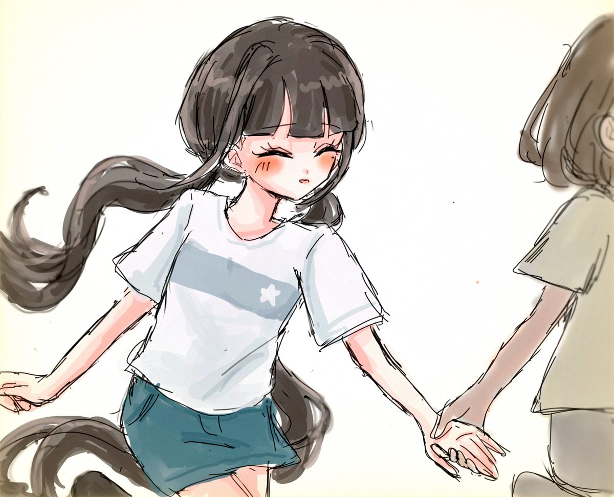 kikuimogobou's tweet photo. こんな風に笑う事もあったのかな〜なんて思っちゃったりして……………
(あの子の容姿は捏造です) https://t.co/AoPjLsasjJ