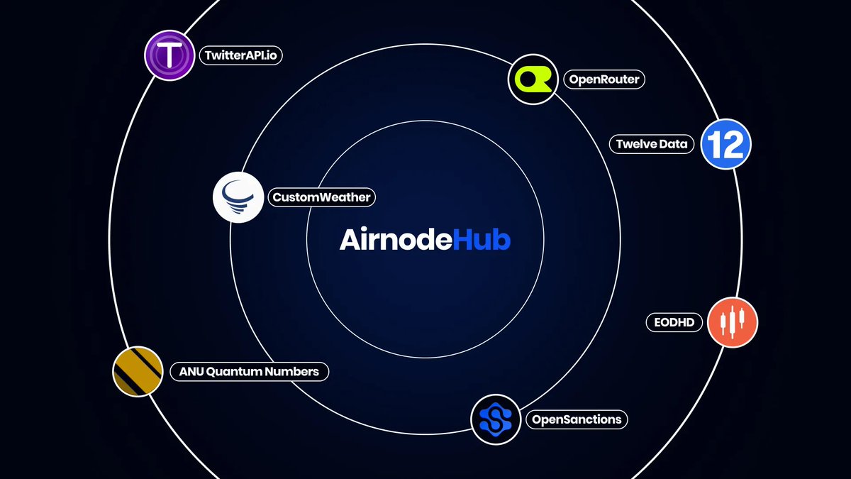 Api3DAO's tweet photo. AI agents moving real money need verifiable inputs.

@api3dao's AirnodeHub brings APIs into one marketplace, with responses signed by the serving Airnode.

Free during early access, with x402 support available later.

Built for agents that verify before they act. https://t.co/3vy84qtkm6