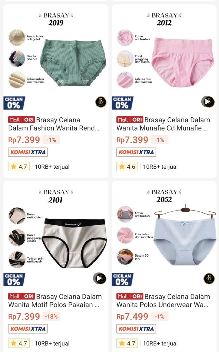 intoyours_'s tweet photo. baru tau ada underwear yang harganya di bawah ceban, modelnya juga nggak keliatan murahan. lumayan sih kalau buat stok 😭 https://t.co/7B3GuL2mNF