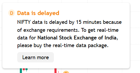 krishjana330's tweet photo. 🚨 TradingView is now showing NIFTY data delayed by 15 minutes due to NSE exchange requirements.

Want real-time NSE data on TradingView? You'll need to purchase the real-time data package.

Big change for Indian traders. 🇮🇳📊

#TradingView #NIFTY50 #NSE #IndianStockMarket https://t.co/U9koYHAJjM