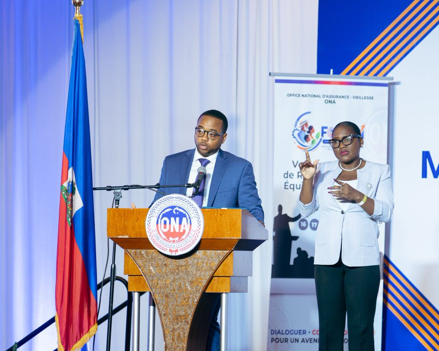 lequotidien509's tweet photo. #ONA | Le 18 septembre 2026, au Karibe Convention Center, s’est tenue la troisième et dernière journée du Forum national sur la modernisation du régime de retraite en Haïti. L’actuaire Jamesy Delphin (BRH) a présenté les enjeux liés à l’inflation et à la préservation de la valeur des réserves, rappelant que l’ONA compte plus de 450 000 cotisants pour 5 513 pensions servies.#ForumONA #Retraite #Haïti #SécuritéSociale @ONA_Officiel @FrancoisLo05