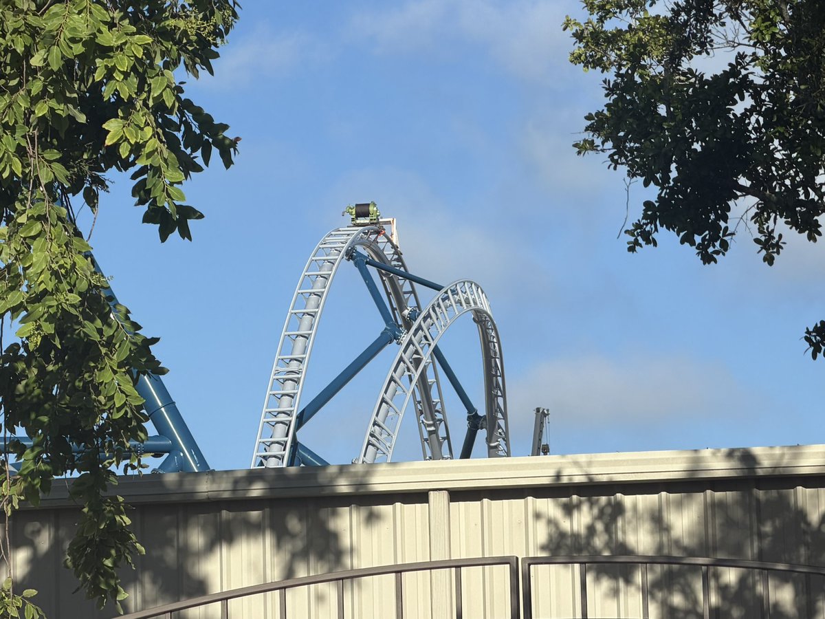 MikeTheProgram's tweet photo. This portion of track for Univeral Orlando’s Fast and Furious coaster is wicked. Can’t wait to ride this when it’s complete. https://t.co/TKlOKdaCzx