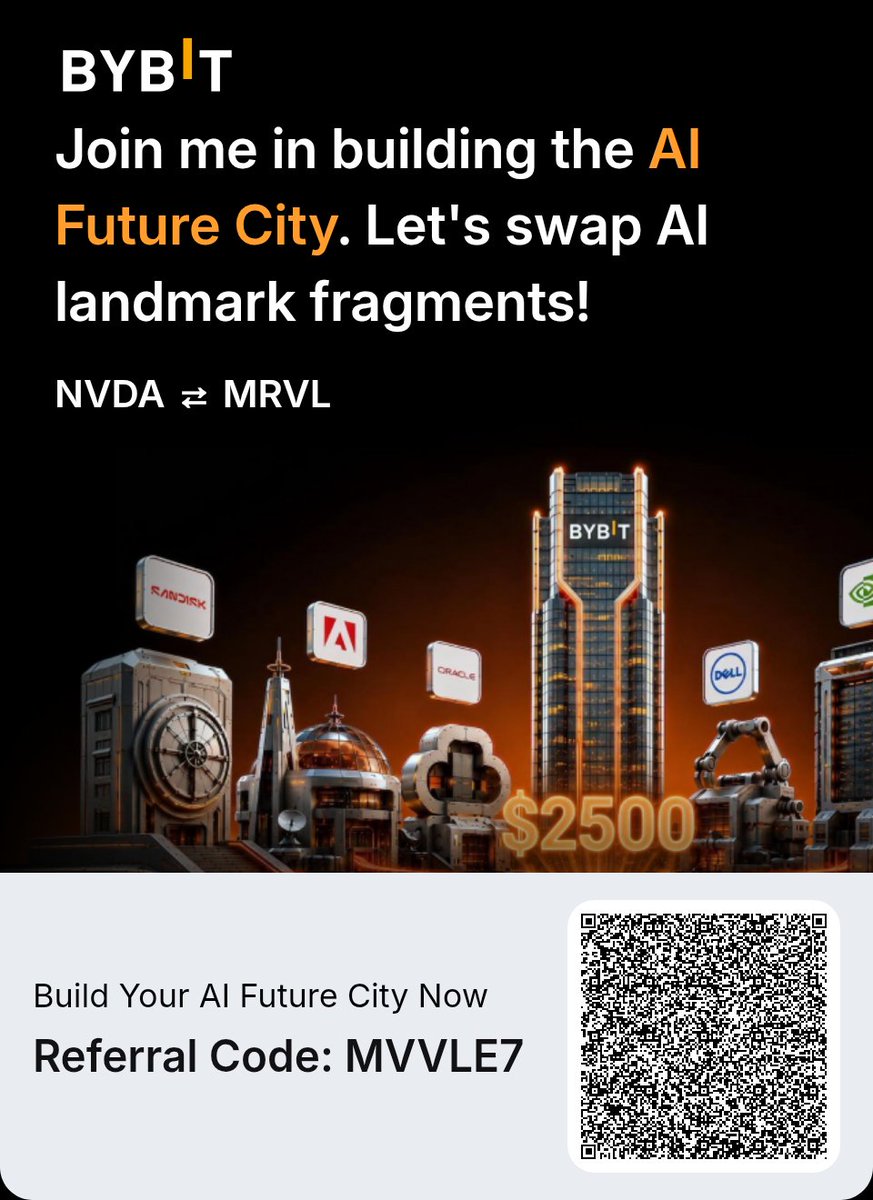 KBlacrae's tweet photo. Join me in building the AI Future City by swapping AI landmark fragments! I'd like to swap my NVDA for your MRVL.
Collect 6 fragments to unlock the $1,000 Genesis Grand Prize! https://t.co/oAVVzjjDnl https://t.co/eAAyfsbxT2
