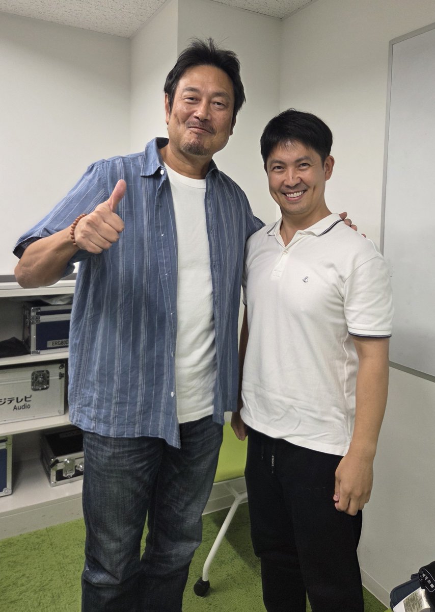 shimojimakei's tweet photo. 横浜DeNAベイスターズvs東京ヤクルトスワローズの25回戦をFODで解説:佐伯貴弘さんとお伝えしました。
プロ野球ニュースでは何度もありましたが
佐伯さんと実況と解説で出来たのは貴重な経験でした！
ありがとうございました！

試合は信州出身の牧選手の満塁弾で逆転勝利です！ https://t.co/g8DzXEqzCG