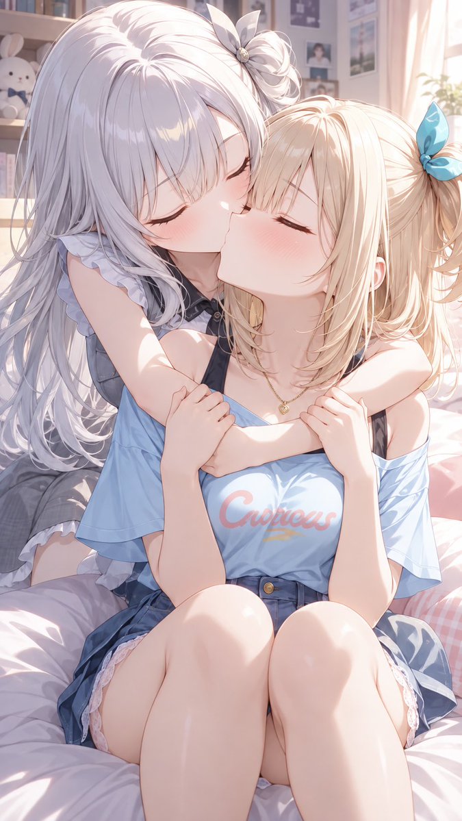 svHZdKjZWF37078's tweet photo. 仲良しな2人の尊いシリーズ♪
※直近のシリーズポスト3つほど見てもらえるとより尊さが伝わりますよ✨

夜の公園では途中で恥ずかしくなってしまった詩逢ちゃん、でも日曜日に遊びに来た椎名ちゃとお部屋でついに…💕

『し、椎名ちゃ…   んっ……』

（あくまで別の世界線のお話ですので💦） https://t.co/zbj1SKLpvW