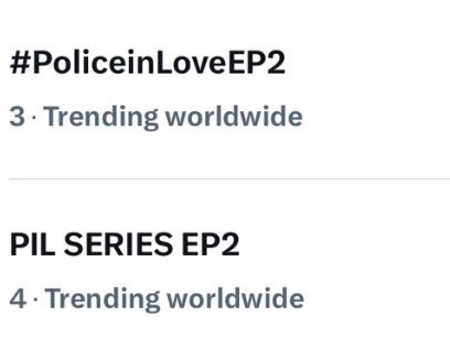 mooyortrends's tweet photo. Worldwide Trends 🌎 
No.3 #PoliceinLoveEP2 
No.4 PIL SERIES EP2

Thailand Trends 🇹🇭 
อันดับที่ 1 #PoliceinLoveEP2 
อันดับที่ 2 PIL SERIES EP2 https://t.co/1DTieRNWMA