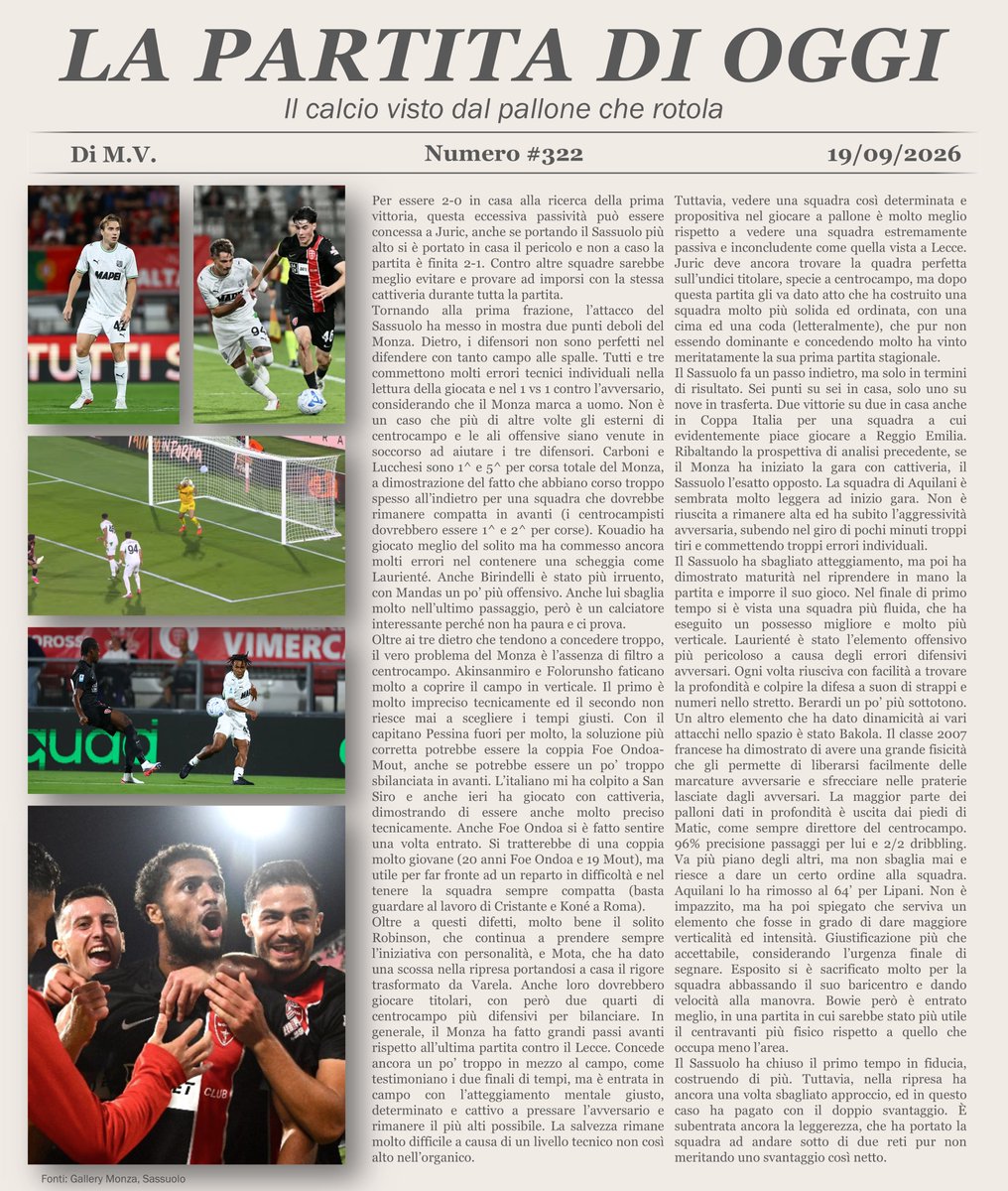 MV_05_'s tweet photo. #SerieA #MonzaSassuolo Il #Sassuolo di #Aquilani deve lavorare sull'aspetto mentale e può farlo. Il #Monza ora può pensare di lottare per salvarsi, con un #Juric che personalmente non stimo ma che sta costruendo una squadra abbastanza organizzata seppur povera tecnicamente. https://t.co/ijLVF6MGMA