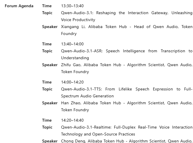 All upcoming models confirmed for the Apsara Conference so far: - Qwen Image 3.1 - Happy Oyster 2 Preview (World…