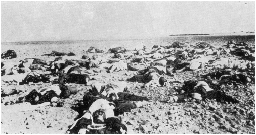 VartanHalis's tweet photo. Soykırım fotoğrafları:Binlerce Ermeninin Ölüm vadisi..

1915’te Harput’ta bulunan Amerikan Konsolosu Leslie A. Davis, sürgün edilen Ermenilerin akıbetini araştırmak için Harput yakınlar��ndaki Gölcük/Hazar Gölü (Dzovk) çevresine yaptığı gezilerde vadilerde ve göl kıyısında binlerce ceset gördü. Aşağıdaki bölüm, Davis’in bu inceleme gezilerinden birinde, katliamın gerçekleştiği vadinin üst kısmındaki bir Kürt köyünde çalışan yaşlı bir Kürtle yaptığı konuşmayı akta
“Vadinin üst kısmındaki bir Kürt köyünde çalışan yaşlı bir Kürt de anlatılanları doğruladı. Yanında durup burada ne olduğunu sorduğumuzda şunları söyledi:

‘Yaklaşık yirmi gün önce jandarmalar, yaklaşık 2.000 kişilik bir Ermeni kafilesini buraya getirdiler. Komşu köylerden Kürtleri, Ermenileri öldürmeleri için topladılar.’

Verdiği tarih, üç hafta önce Mamuretülaziz’den geçen büyük bir kafilenin hareket tarihiyle örtüşüyordu. Yaşlı adam yaşananlara öfkeliydi; cesetlerin kokusu hem onun hem de çevrede yaşayan köylülerin dayanabileceği gibi değildi. Nitekim yaz ve sonbahar boyunca oluşan sağlıksız koşullar nedeniyle bölgedeki birçok Kürt de hayatını kaybetmişti. Hepsinin ölmemiş olması neredeyse bir mucizeydi.”

Hovsep Hayreni’nin Yukarı Fırat Ermenileri 1915 ve Dersim

Fotoğraf: Leslie A. Davis’in Gölcük/Hazar Gölü çevresinde 1915’te çektiği fotoğraflardan ikisi