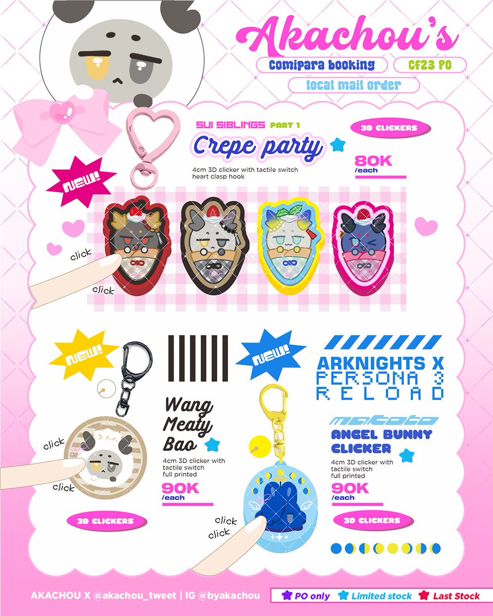 akachou_tweet's tweet photo. Shares are very appreciated 🩷

Hiii!!!! My #Comipara7 #CF23 OTS pick up is now open!! (˶ˆᗜˆ˵)

📅 𝓞𝓣𝓢 𝓹𝓲𝓬𝓴𝓾𝓹 open until 24 September 2026
💌𝓜𝓪𝓲𝓵 𝓸𝓻𝓭𝓮𝓻 open until 28 September 2026
🌐 GO/ Jastip please DM first!

#CF23catalogue #Comipara7catalogue https://t.co/rcWPPMCPVD