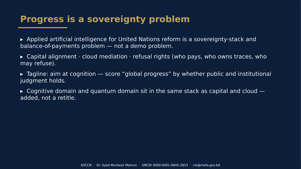 Artillery11's tweet photo. Pitch deck · Google Cloud · AI for Global Progress
Sun 20 Sep · St. John’s Terminal
KSCCN Chapeaux: speaking stack for the innovation showcase.
Thanks @googlecloud @Googleorg
#UNGA81 #KSCCN #GoogleCloud #SpeakingDeck https://t.co/czgVcmVBVu